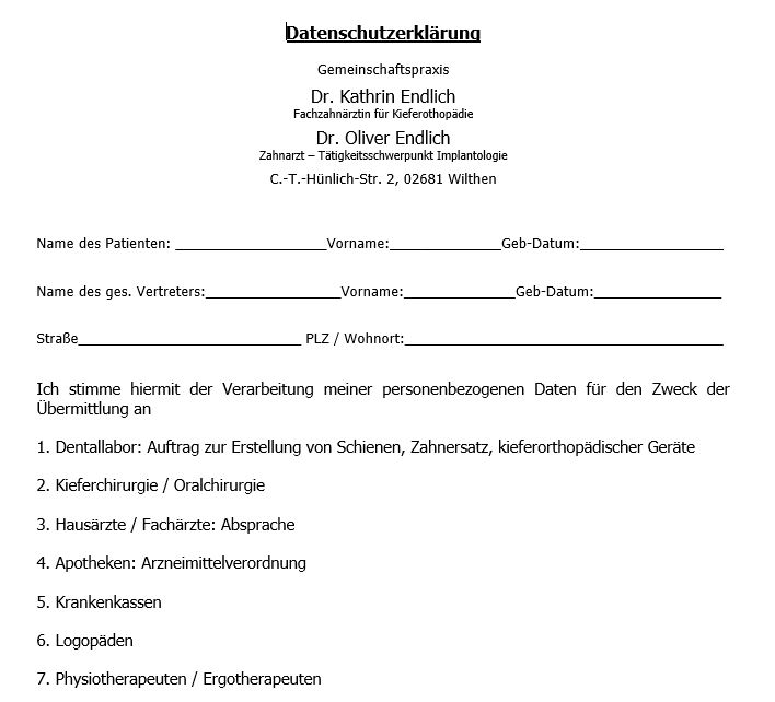 Bilder der Datenschutzerklärung